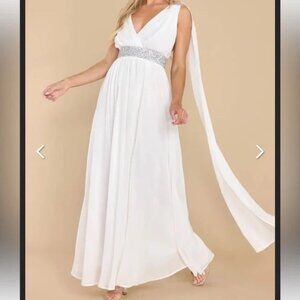 Red Dress Boutique Aura Everyone’s Desire Maxi Grecian White Dress- XS